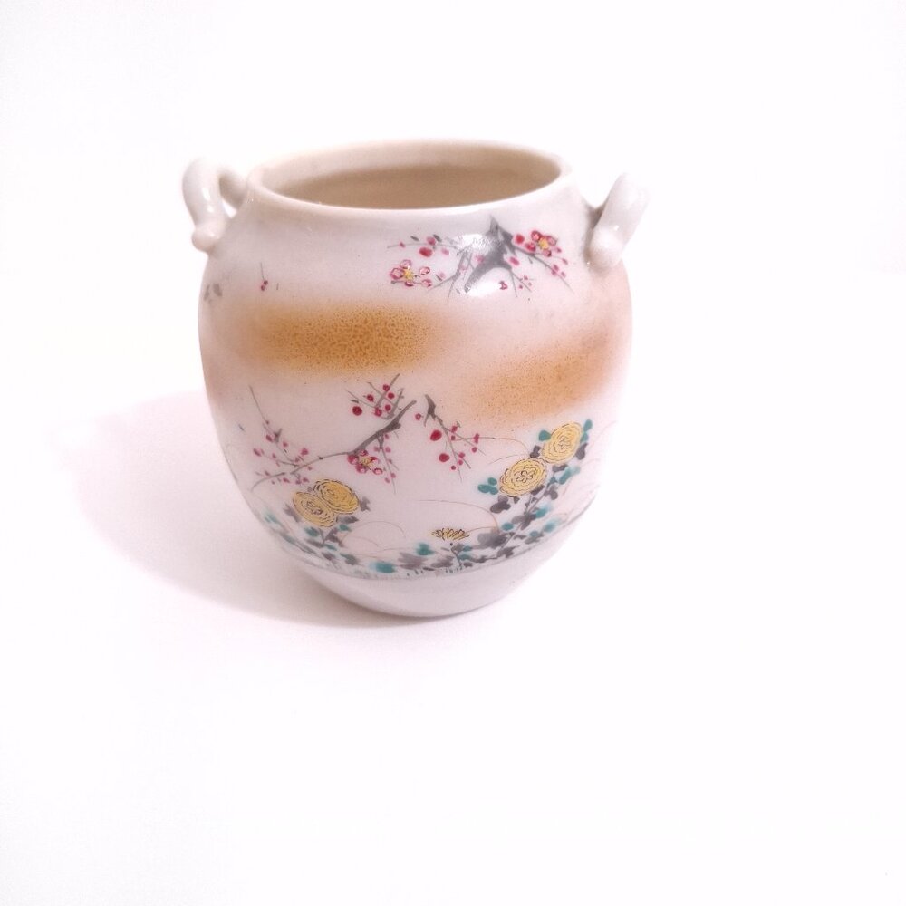 Vintage Mini Floral & Bird Bud Vase